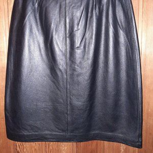 Pamela Dennis Private Client Group Size 10 Black 100% Leather Skirt